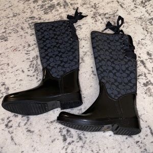 Coach rain boots lace up black EUR 38